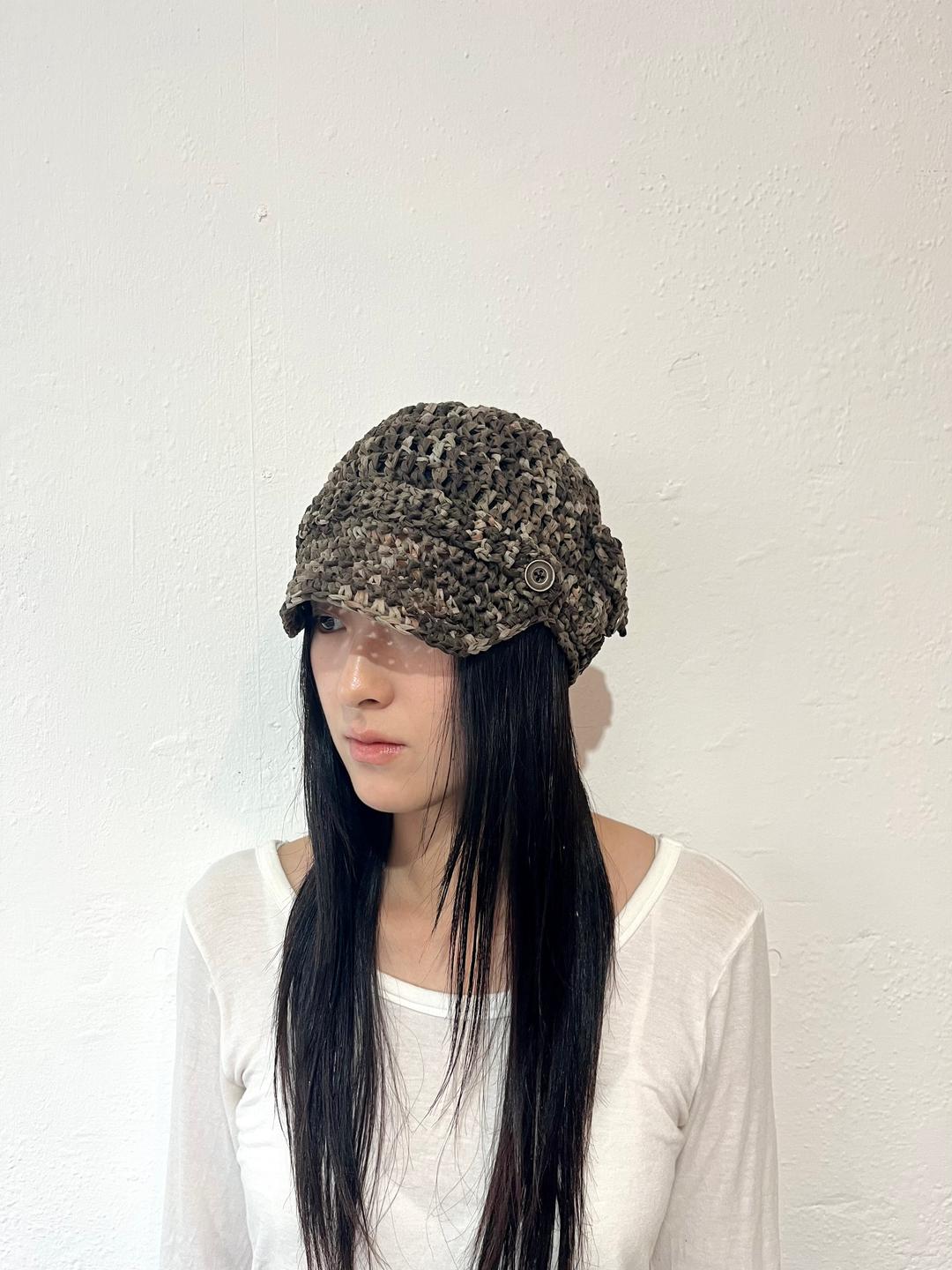 Camo button pocket cap