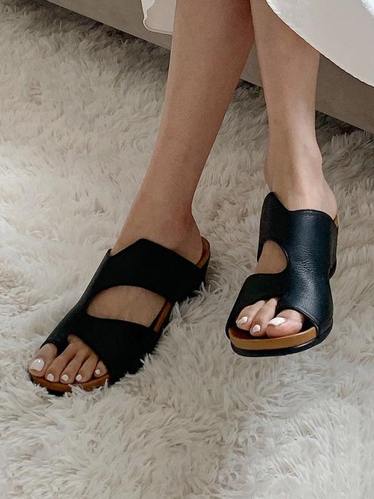 천연가죽 커팅 슬리퍼 GIS-30247