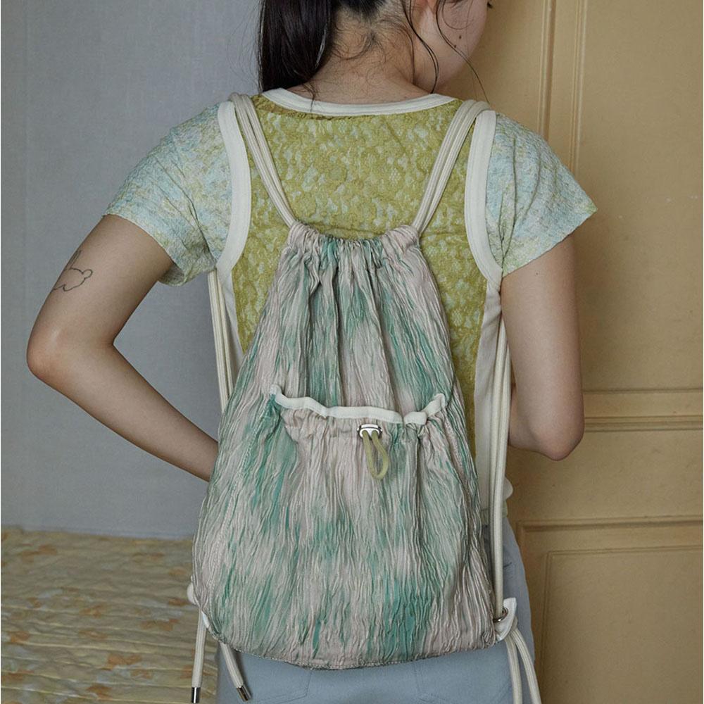 Wave string bag - Peach green