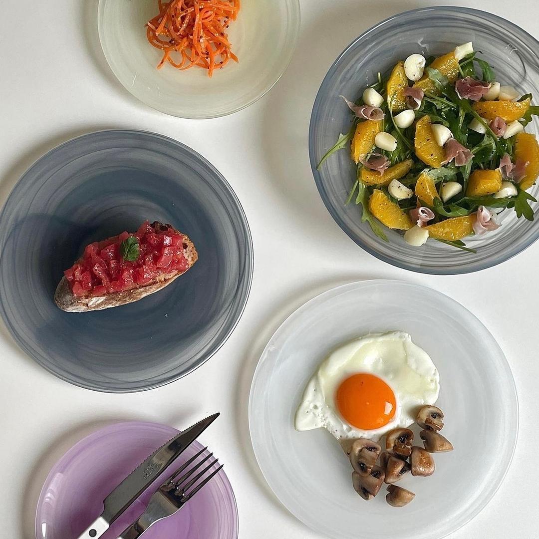 접시 16cm 마블스톤