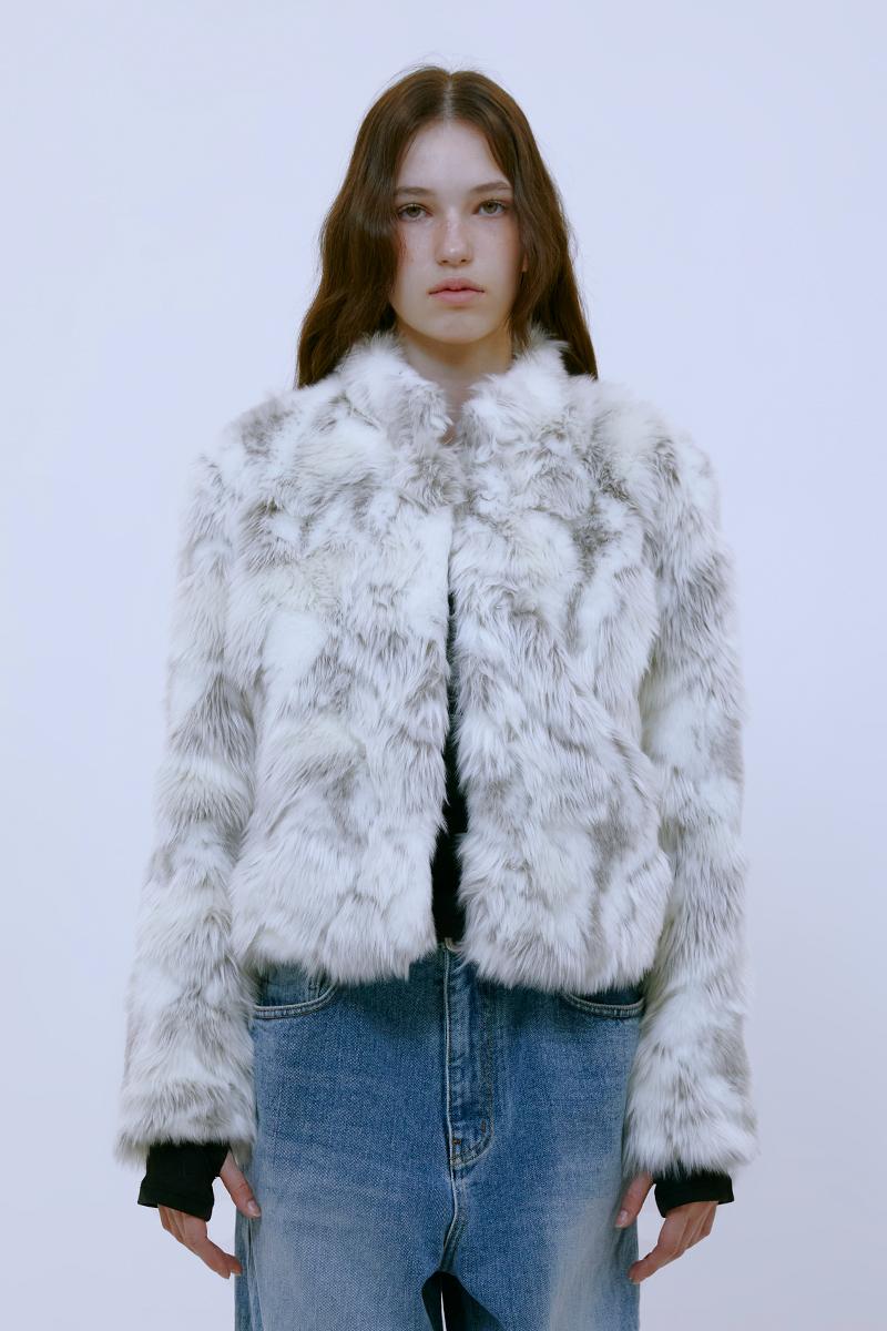 Smudge Fur Jacket (IVORY)