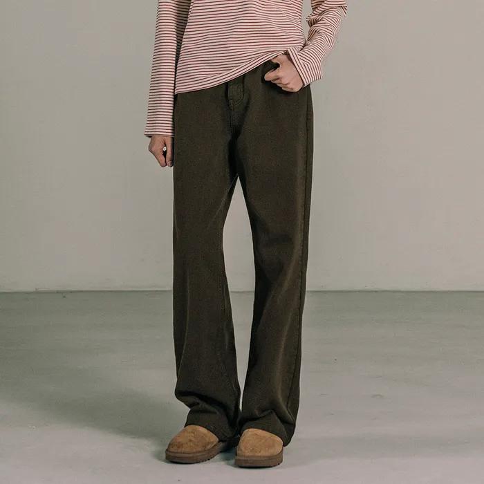 SIJN6083 기모 가먼트 다잉 슬로우 데님_Dark brown