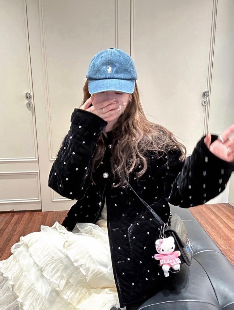 노카라 트윙클 하프자켓(블랙)