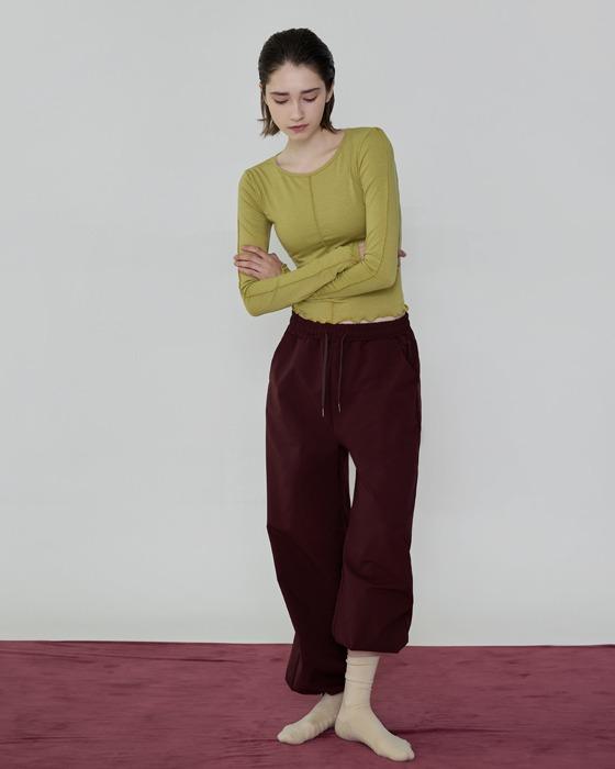 웜업 우븐 스트링 팬츠DEVI-B0092-버건디