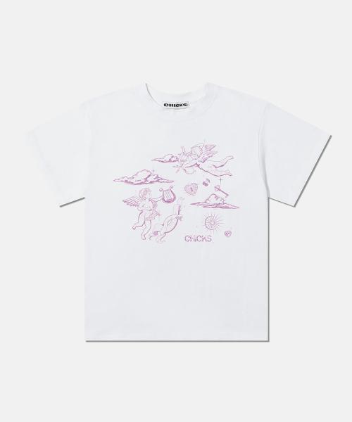 PIECE OF HEAVEN DTP 그래픽 반팔티 로고 TEE-White