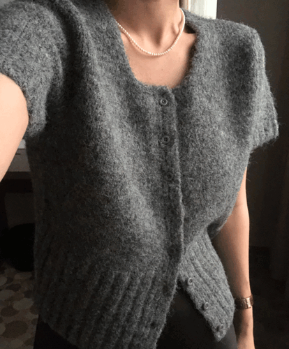 아실리 반팔 니트 가디건 (2color)