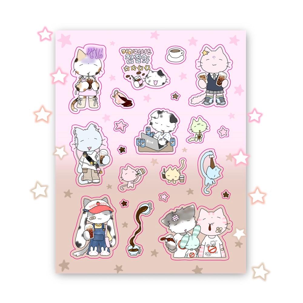 아르센。커피 마셔도 잠 잘 와 클럽 스티커