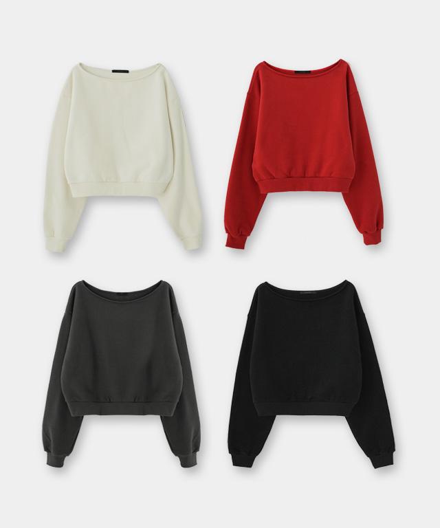 데일리쥬 [MADE] 래티스 보트넥 기모 맨투맨