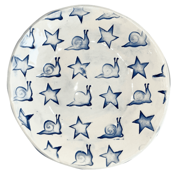 SNAIL STAMP DISH -L(BLUE)