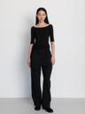 BACK BUCKLE WIDE PANTS [BLACK]