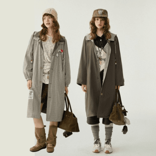 2color 리버서블 체크 트렌치코트