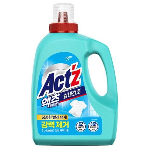 액츠 퍼펙트 실내건조 일반용 액상세제 본품 프레시 플로럴 향, 3.2L, 1개 - 액체세제 | 쿠팡