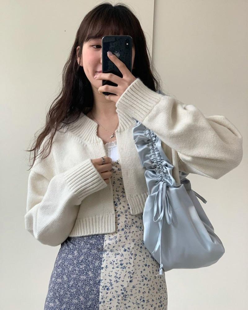 쓰리웨이백 Three Way Bag 숄더백 프릴끈 고급샤틴소재 스트링셔링백 플라워셔링디테일
