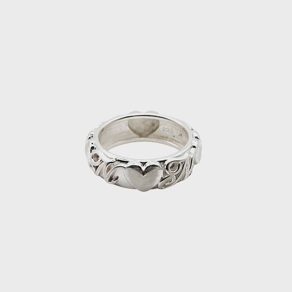 [silver925] heart logo wide ring-silver