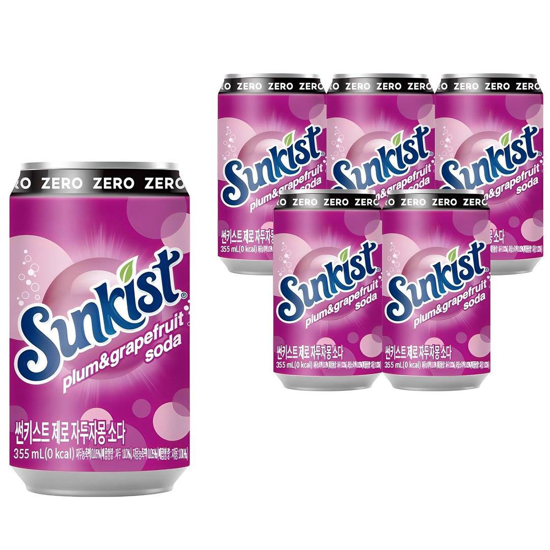 썬키스트 제로 자두자몽 소다, 355ml, 6개 - 기타탄산음료 | 쿠팡
