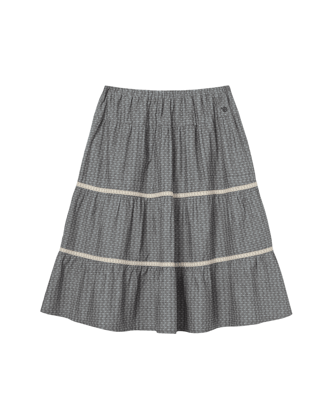 PATTERN TIERED SKIRT [CHARCOAL]