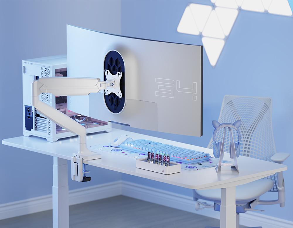 엔산마운트 HE-15 45인치 모니터암 고중량 메커니컬 스프링 싱글 거치대