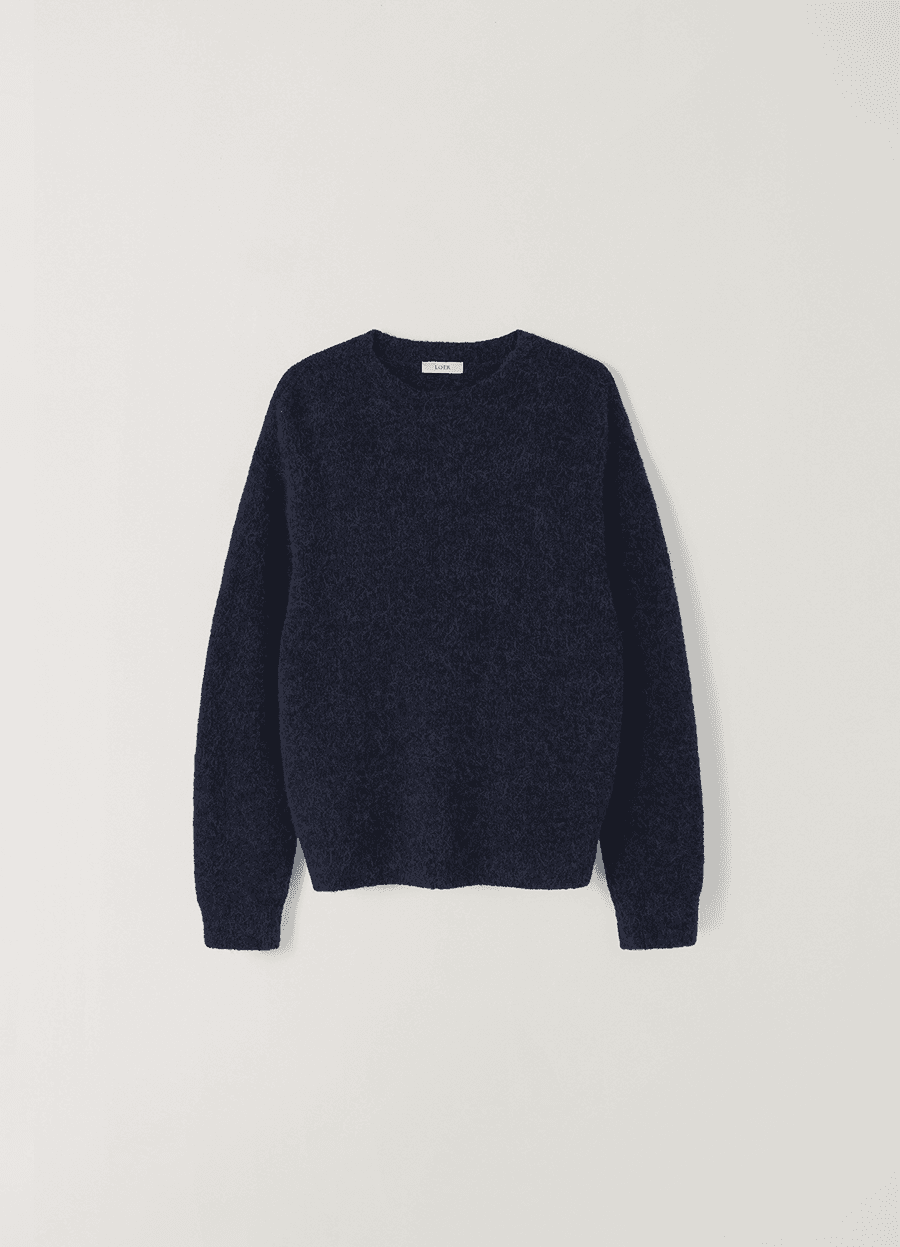Moab wholegarment round neck knit (Navy)