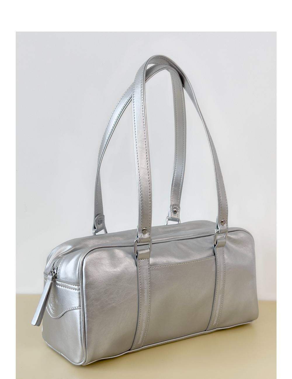ling boston bag (라인보스턴백) - glossy silver