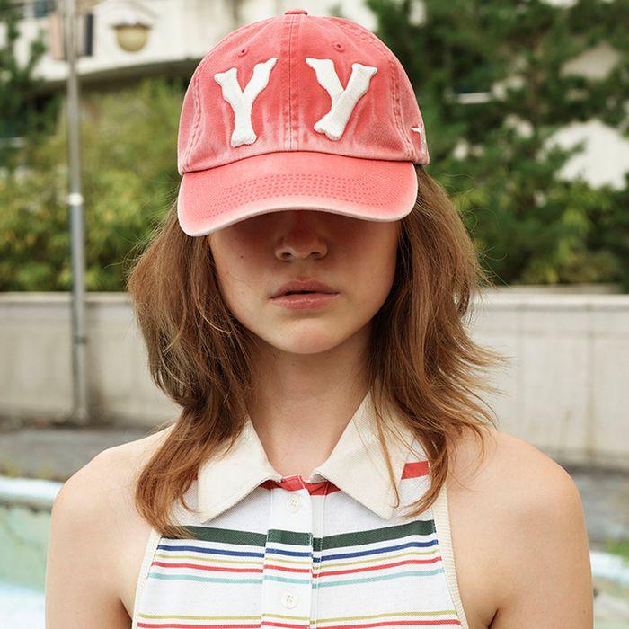 YY HEART BONE BALL CAP (PINK)