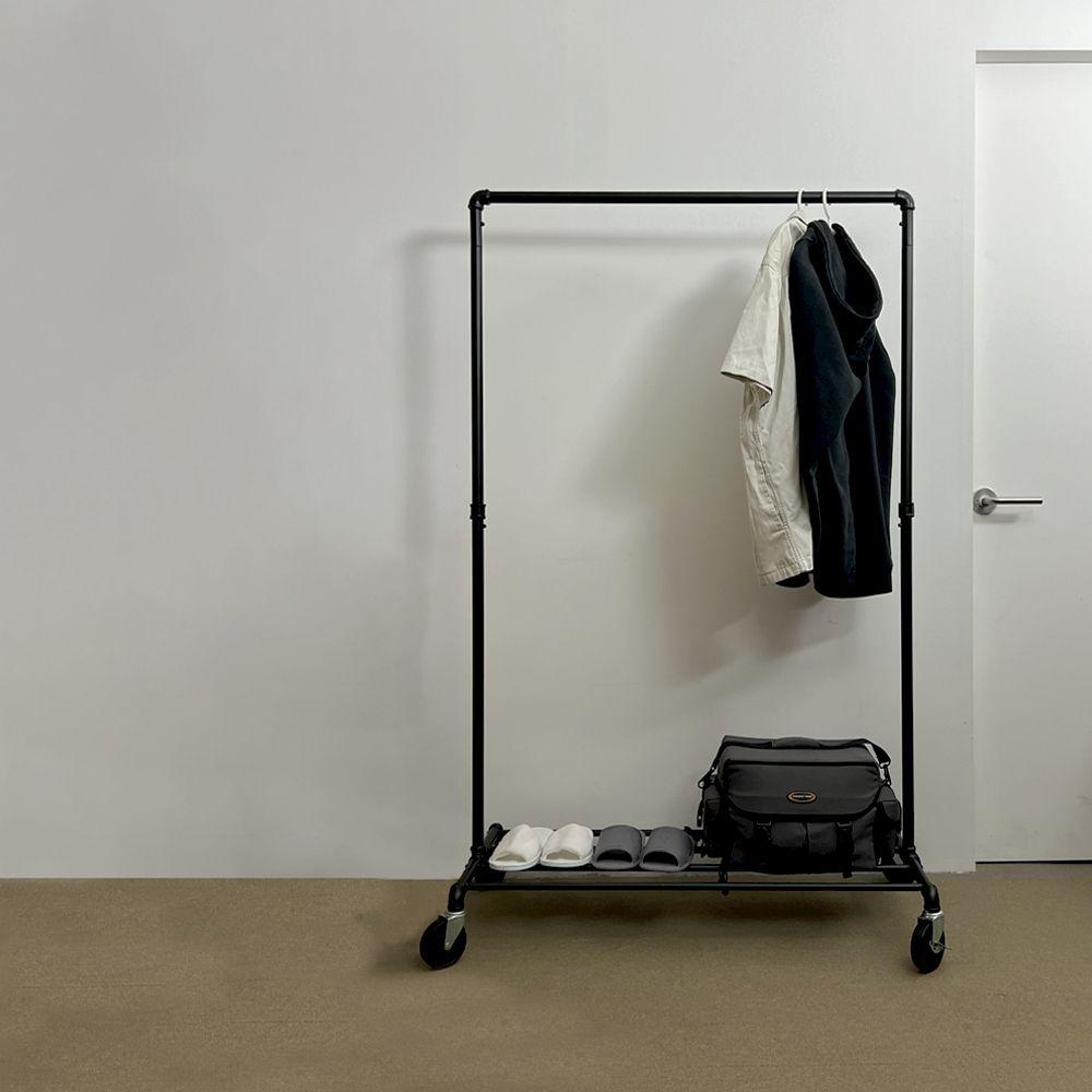 스탠드 철제 행거 이동식 2단 파이프 옷걸이