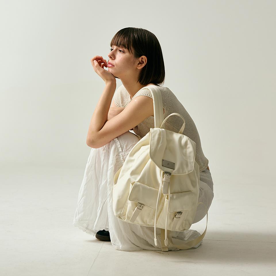 [2/14순차출고] SYMBOL NYLON BACKPACK[IVORY]