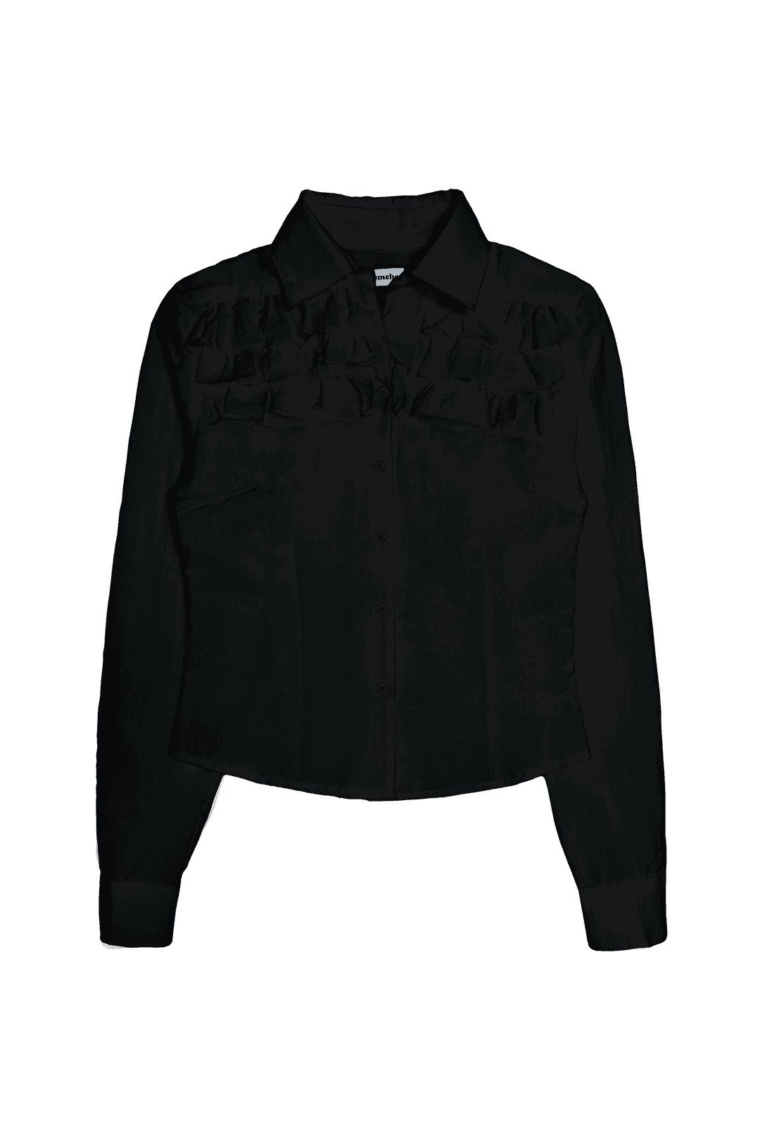 FLOUNCY FRILL SHIRT (BLACK)