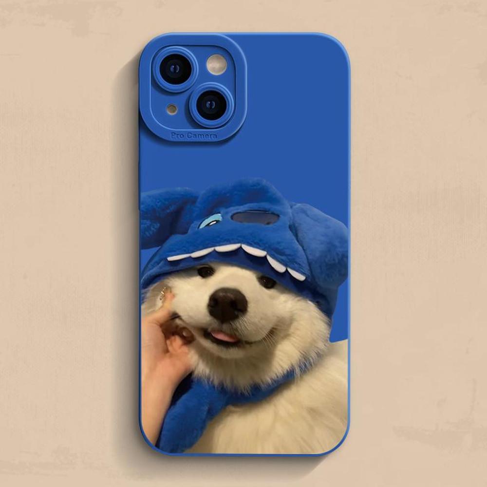소이벨 Blue Hat Cuite White Dog Phone Case 8COLOR