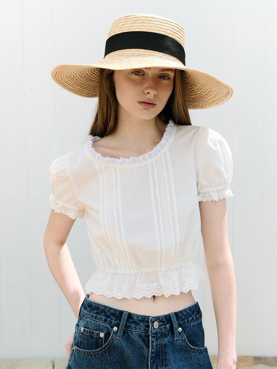 CROP LACE BLOUSE WHITE