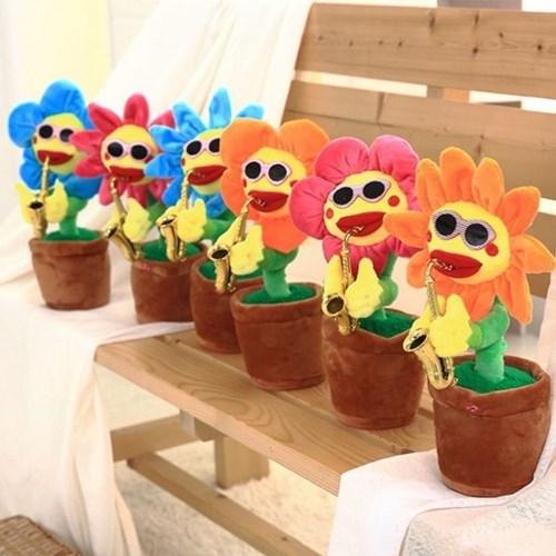 춤추는선인장 꽃인형 움직이는 오르골 인형 웃긴 선물