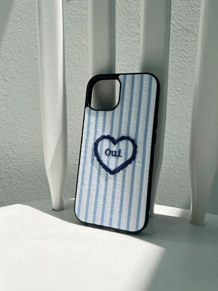 [패브릭 자수 케이스]Stripe Heart