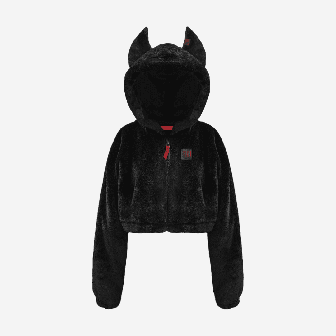 TOH Baby Devil Fur Hood Zip Black