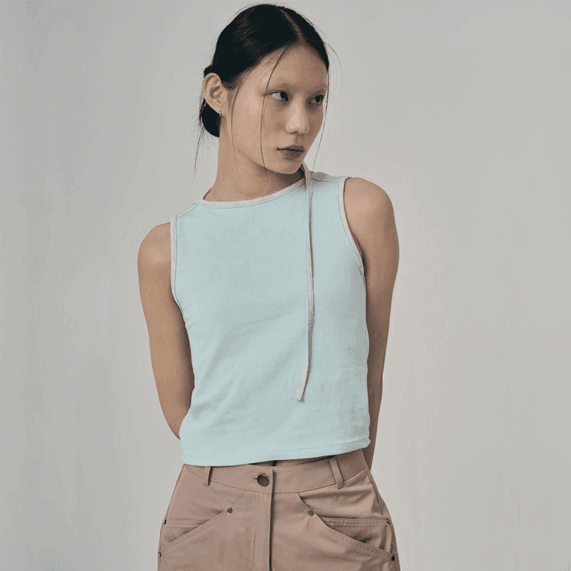 [RANDOMNOISE] HANGING SLEEVELESS TEE(BABY BLUE)