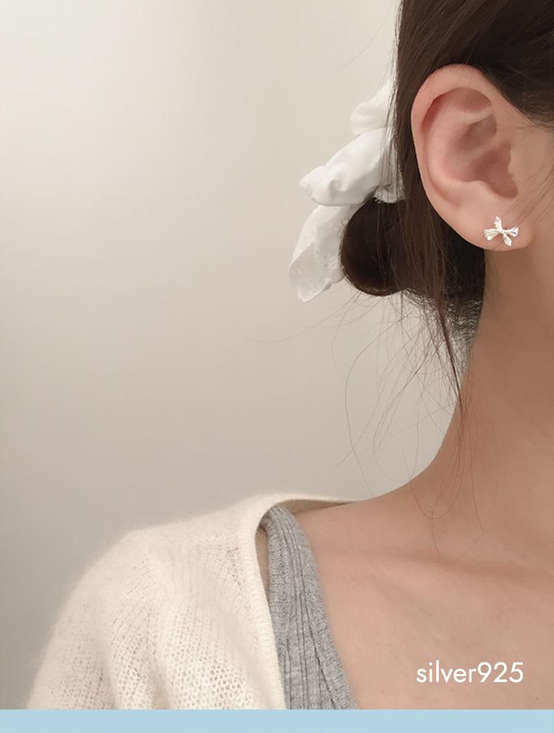 sweet ribbon earring (silver925)