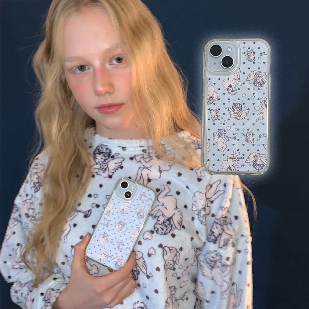 Blue Angel Cat (clear) 맥세이프 휴대폰케이스