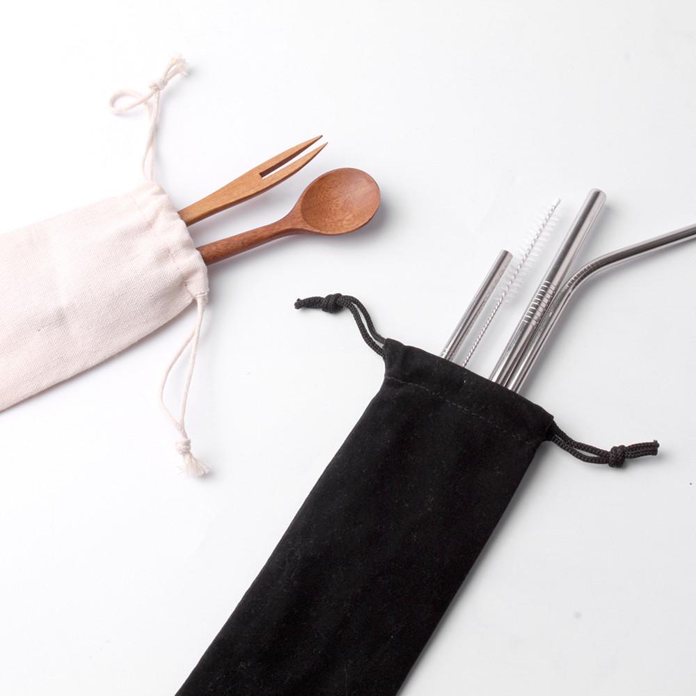 커빙 스텐 빨대케이스 스트로우파우치 보관함 내추럴 빨대 파우치