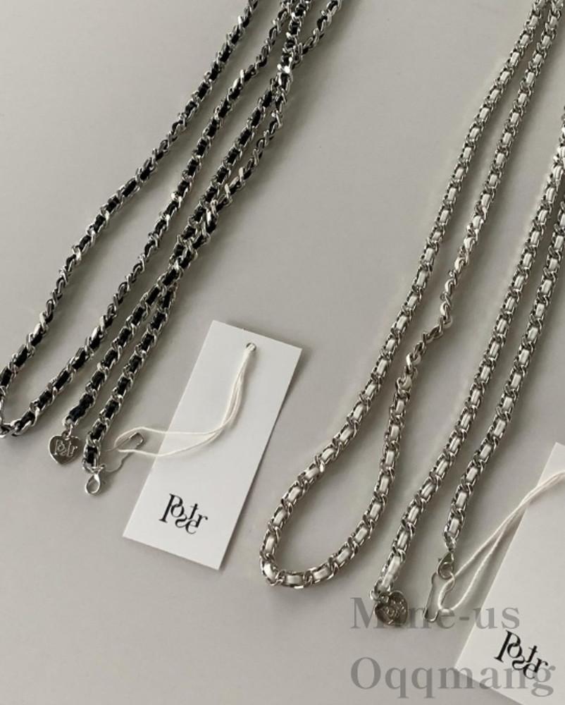 [아이/블랙당일] 포스터 하트 체인 벨트 샤 체인 벨트 2color 오끄망