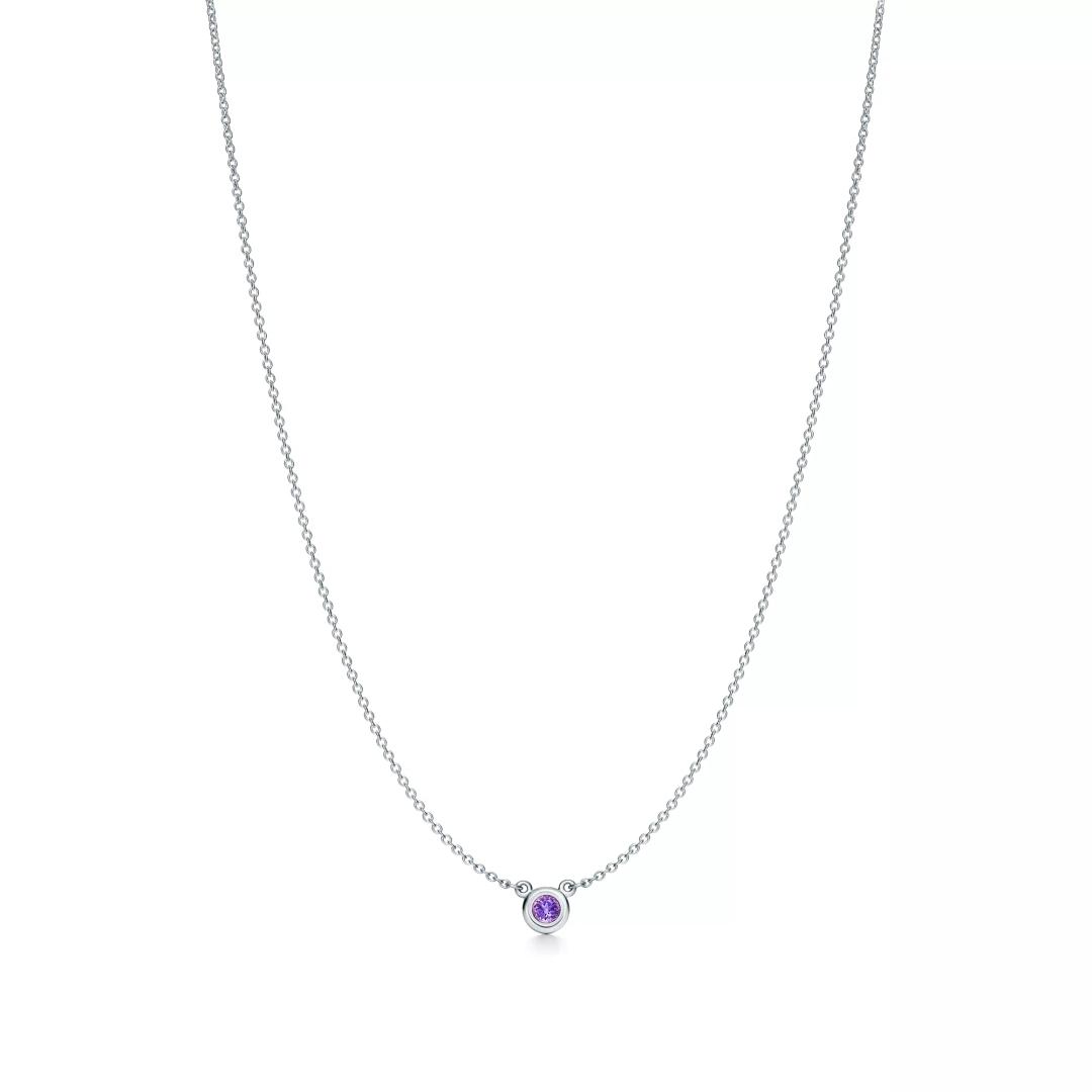 컬러 바이 더 야드 애머시스트 펜던트, 실버