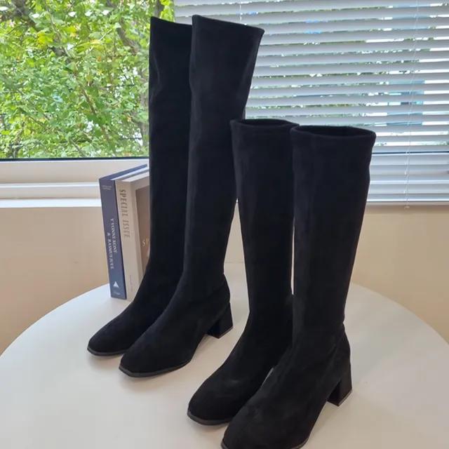 [니하이/미들부츠} 리얼 스판핏 스웨이드 스판부츠 5cm