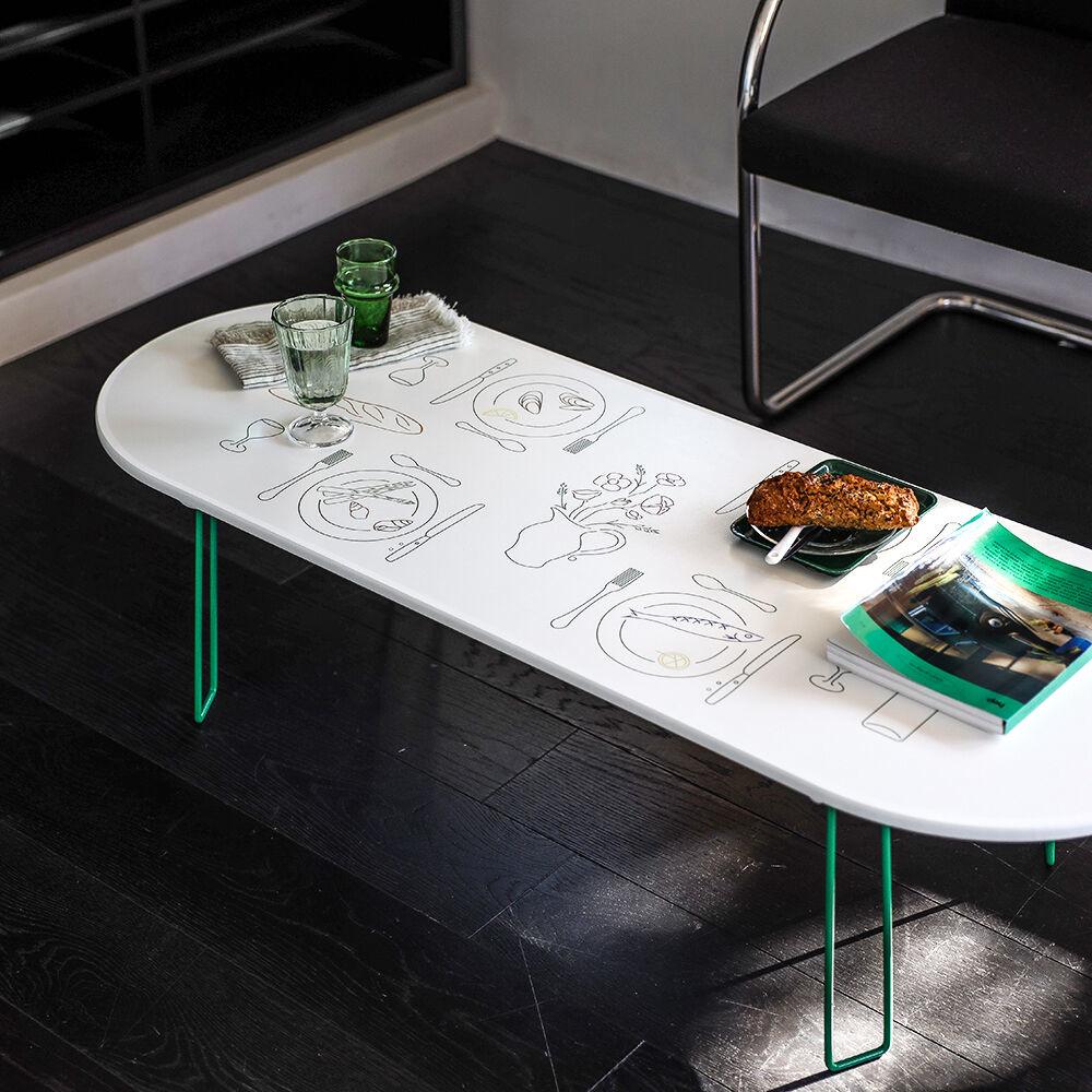 LUNCH TIME 라운드형 접이식 좌식테이블 1200