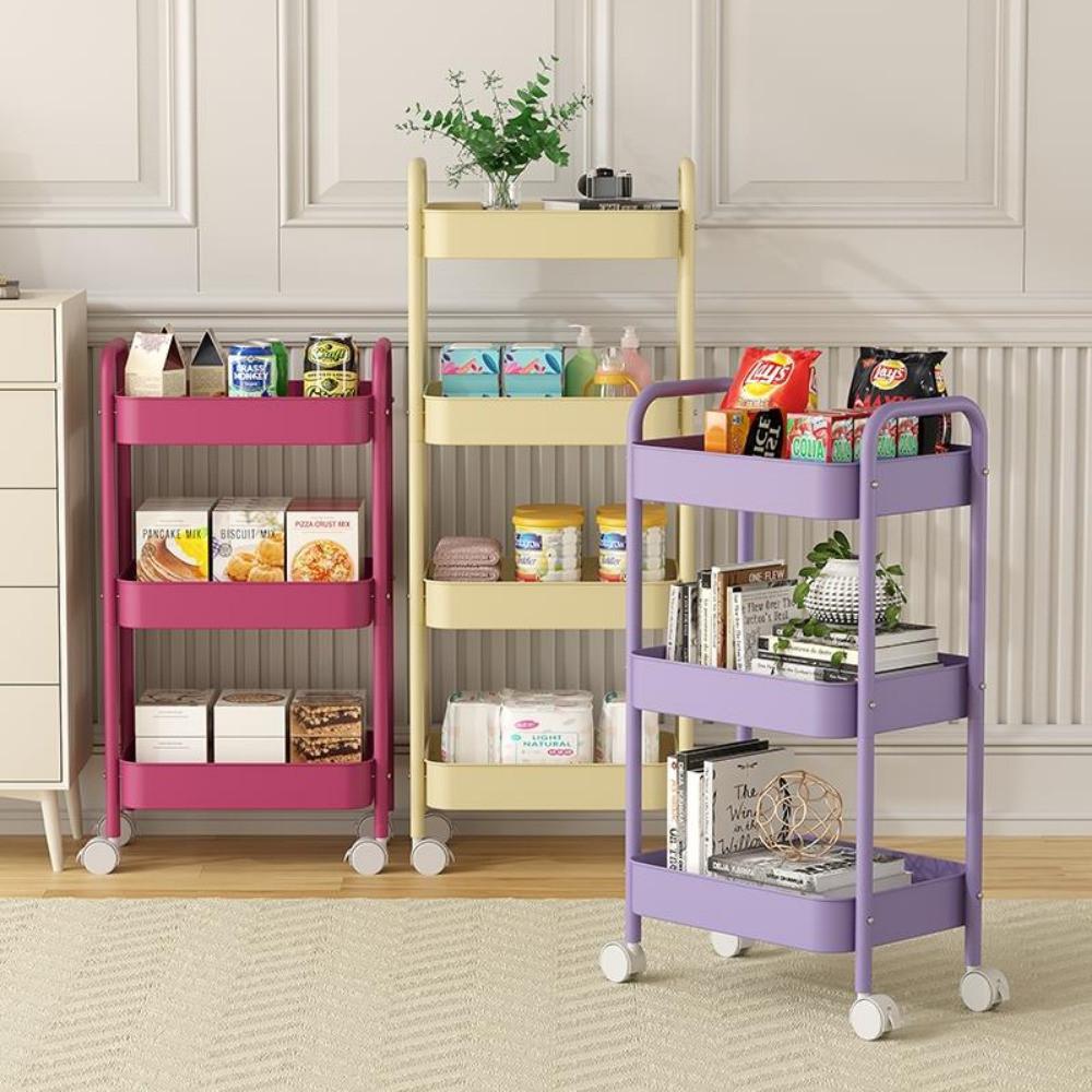 이동식 트롤리 틈새 선반 수납 철제 바퀴 미니 트롤리 3단