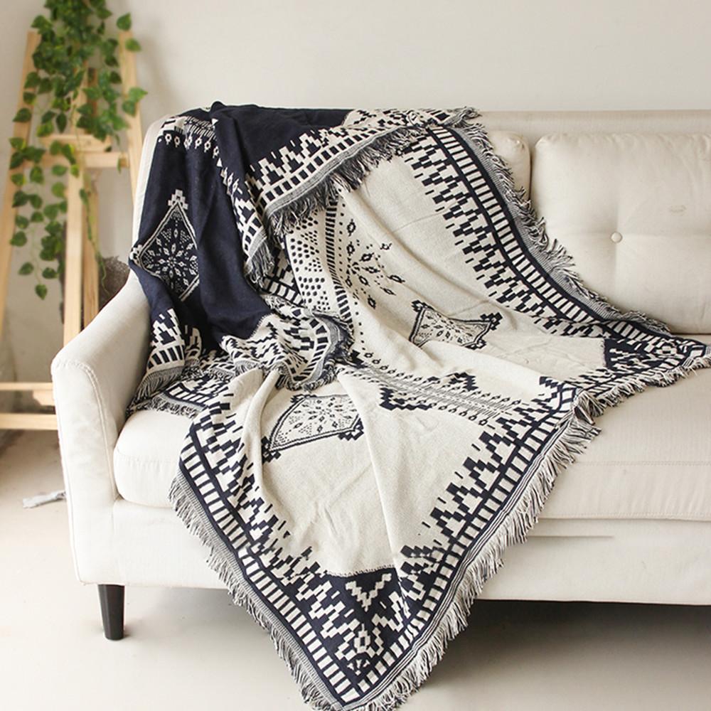 바반투 에스닉 차박담요 캠핑이불 양면블랭킷