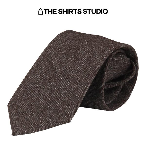 [N22-103] 브라운 울혼방 멜란 자동넥타이
