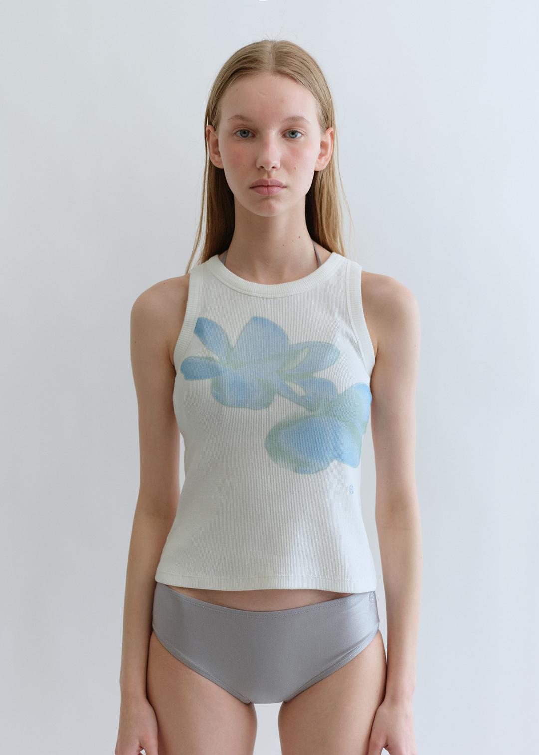 Flower Sleeveless Top_Blue