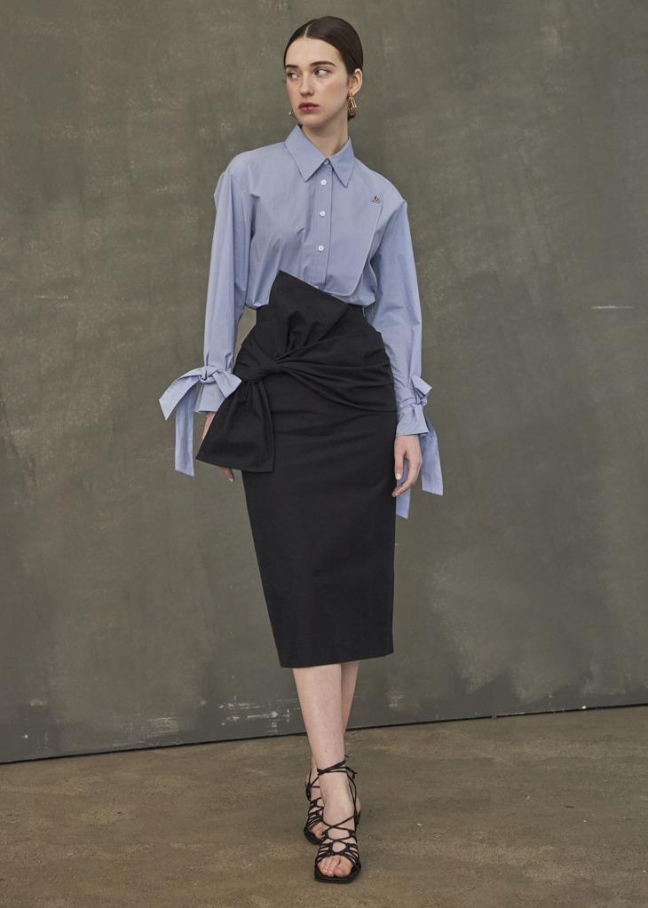 RIBBON TIE SKIRT_BLACK