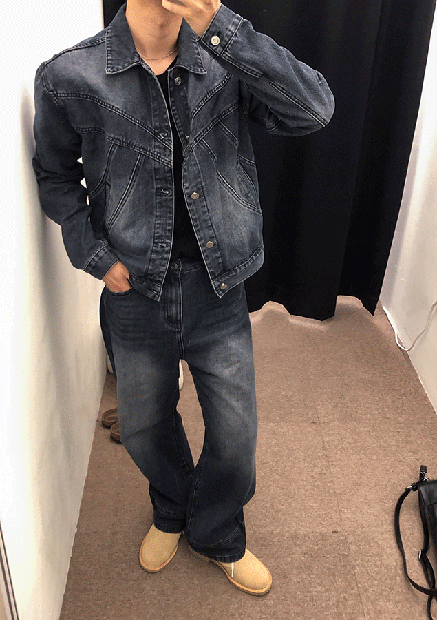 댄 웨스턴 절개 데님 자켓