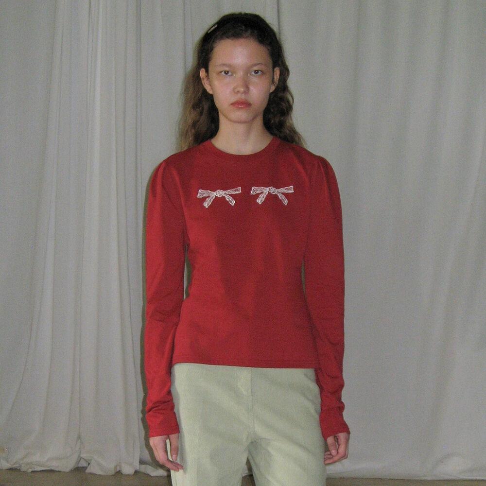 RIBBON PUFF LONG SLEEVE (RED)