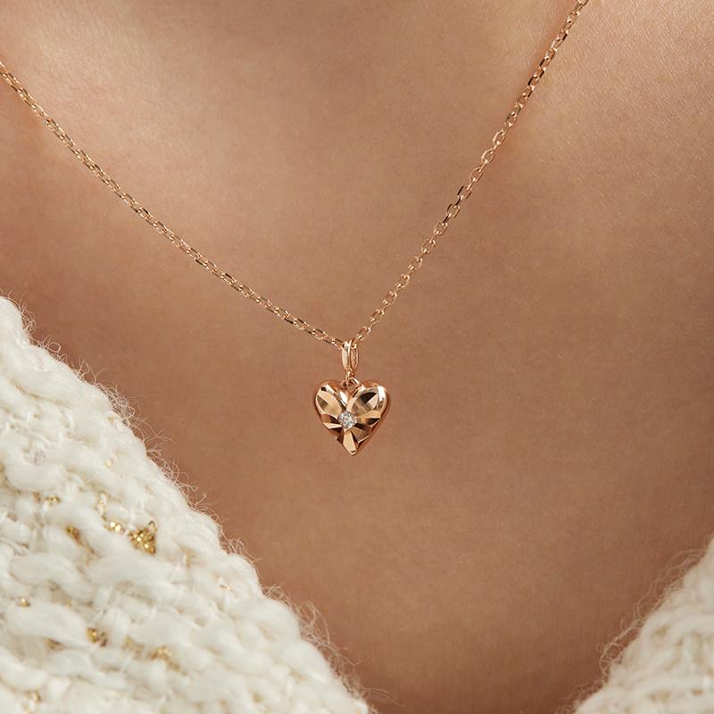 [아몬즈 단독] 14K 컷팅 하트 목걸이 GIAM14NN003