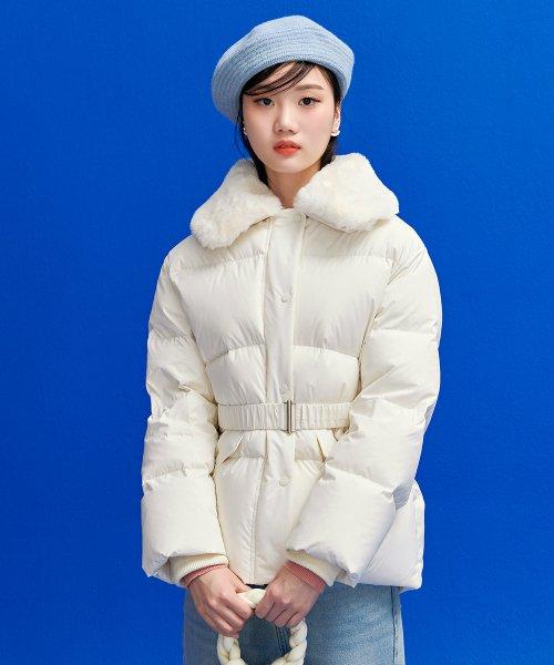 체이스컬트(CHASECULT)  여성 밍크 카라 벨티드 다운 점퍼-BGRG4752E0A - 사이즈 & 후기 | 무신사