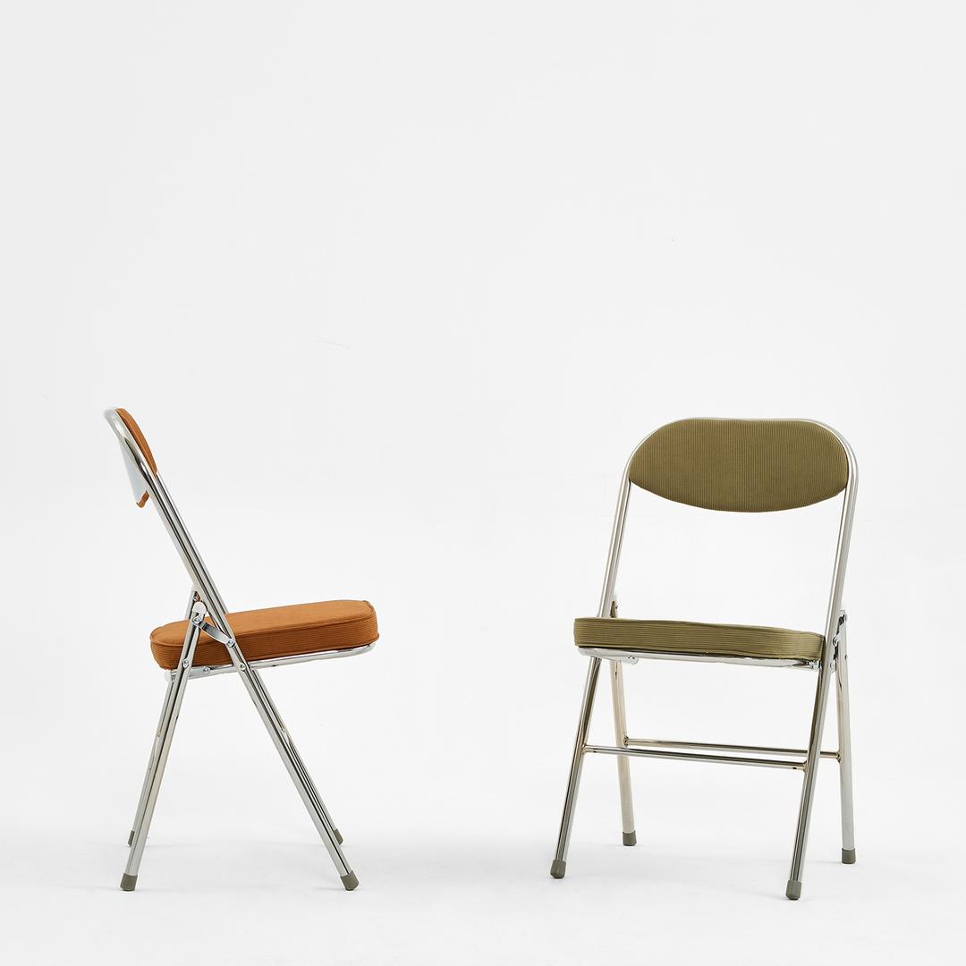 이지패브릭 인테리어 감성 카페 스틸 접이식 코듀로이 의자 3Colors